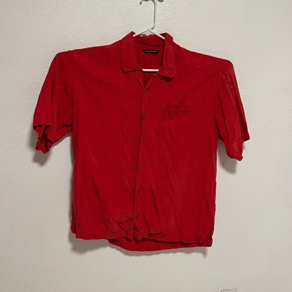 Tommy Bahama Hawaiian Shirt Silk Linen Blend Vacation Summer Red Men's size XL - Picture 6 of 7